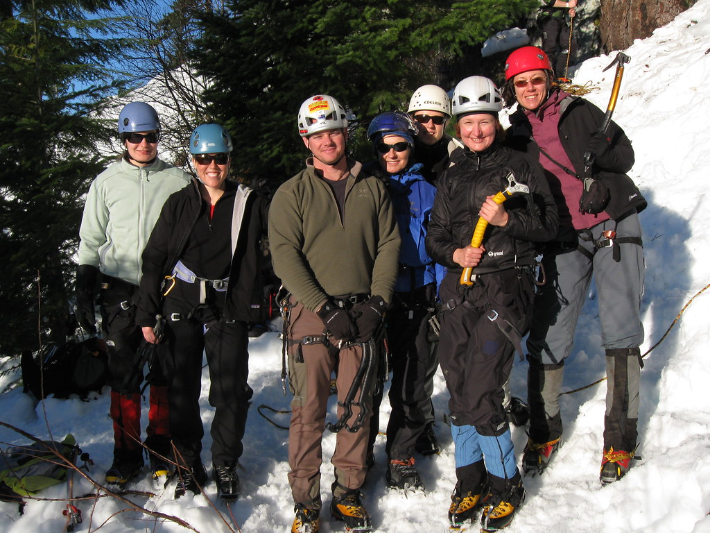 Photo of Ice Climbing Victoria guides standing in the snow.